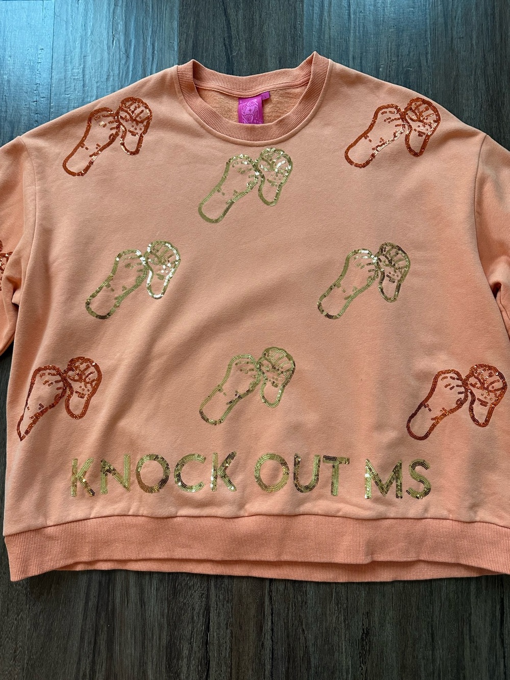 Limited Edition Queen of Sparkles Knock Out MS Sweatshirt in Orange. Size L.